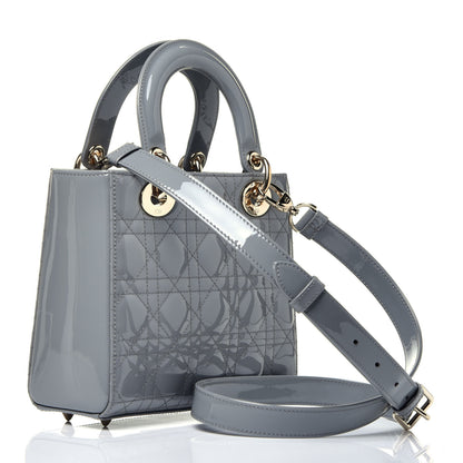 Christian Dior Patent Cannage Small Lady Dior Grey 3 of 9