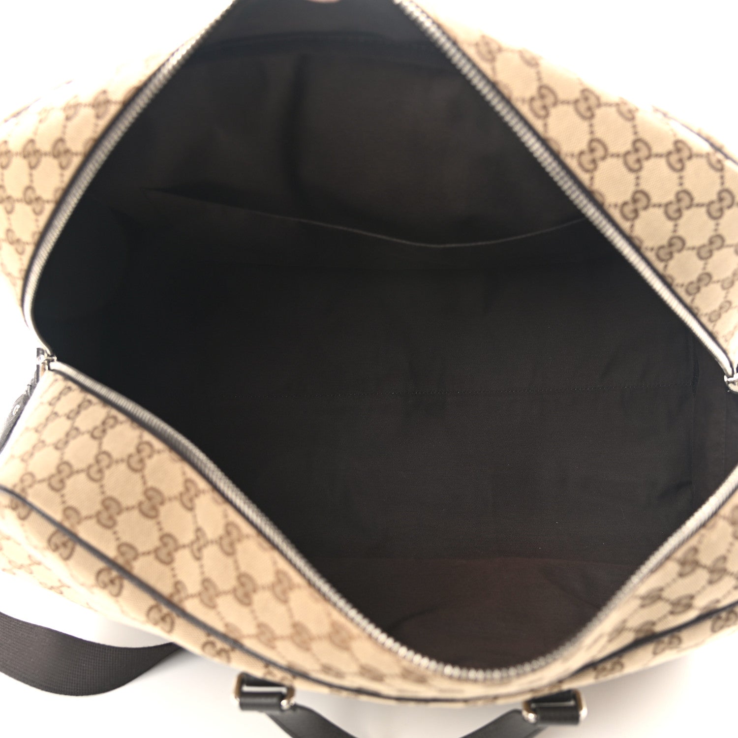 Gucci Monogram Dollar Calfskin Large Boston Duffle Bag Beige Ebony Testa di Moro Marrone Scuro 6 of 11
