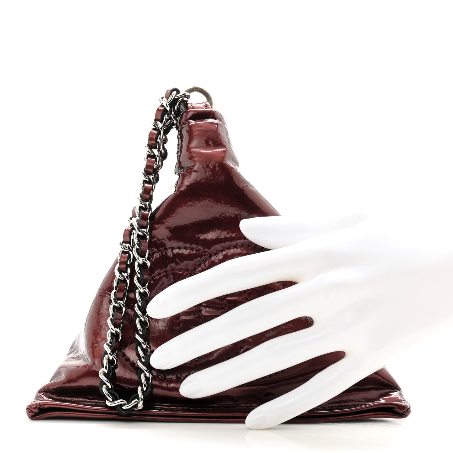 Patent Small Bonbons Wristlet Dark Bordeaux
