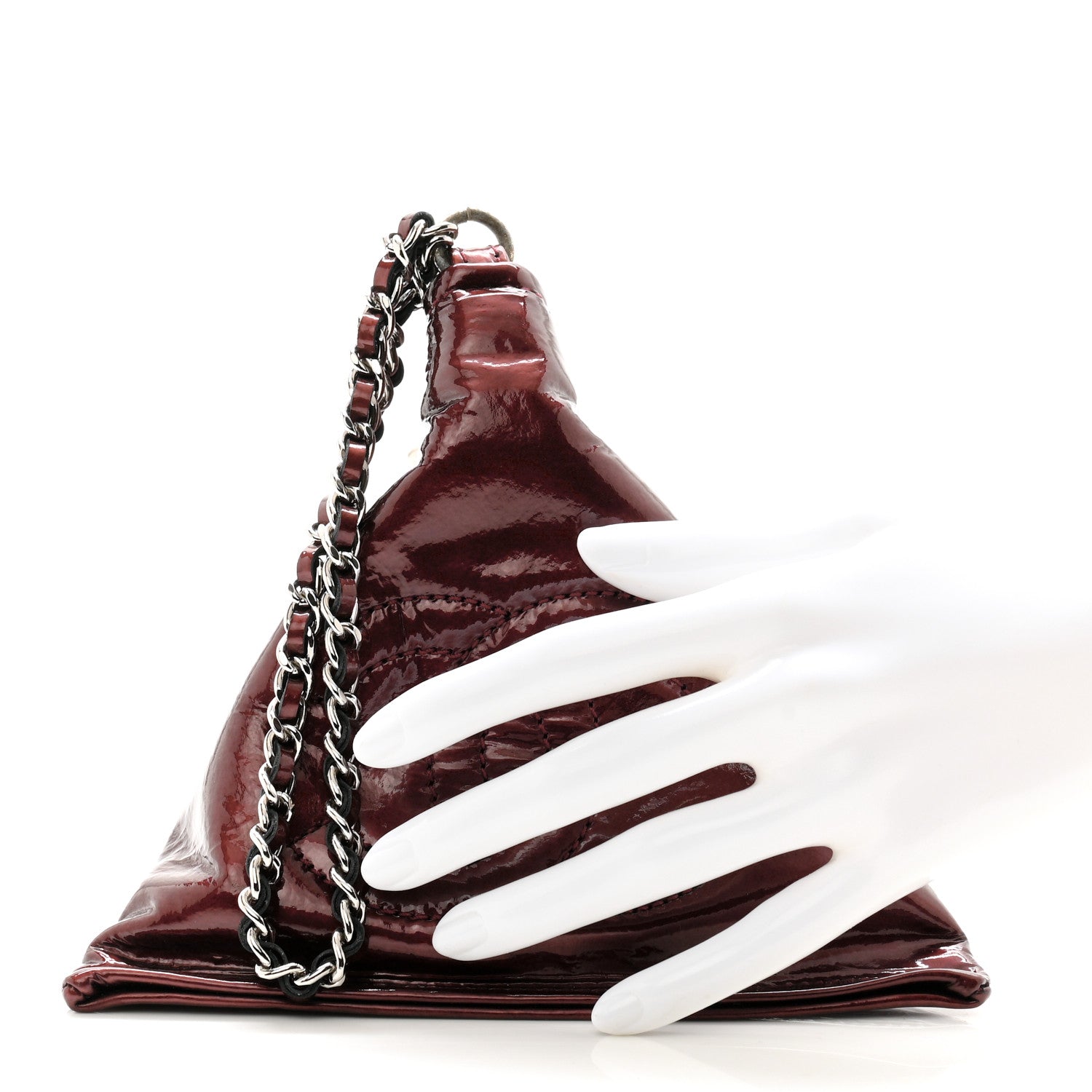 Chanel Patent Small Bonbons Wristlet Dark Bordeaux 2 of 9
