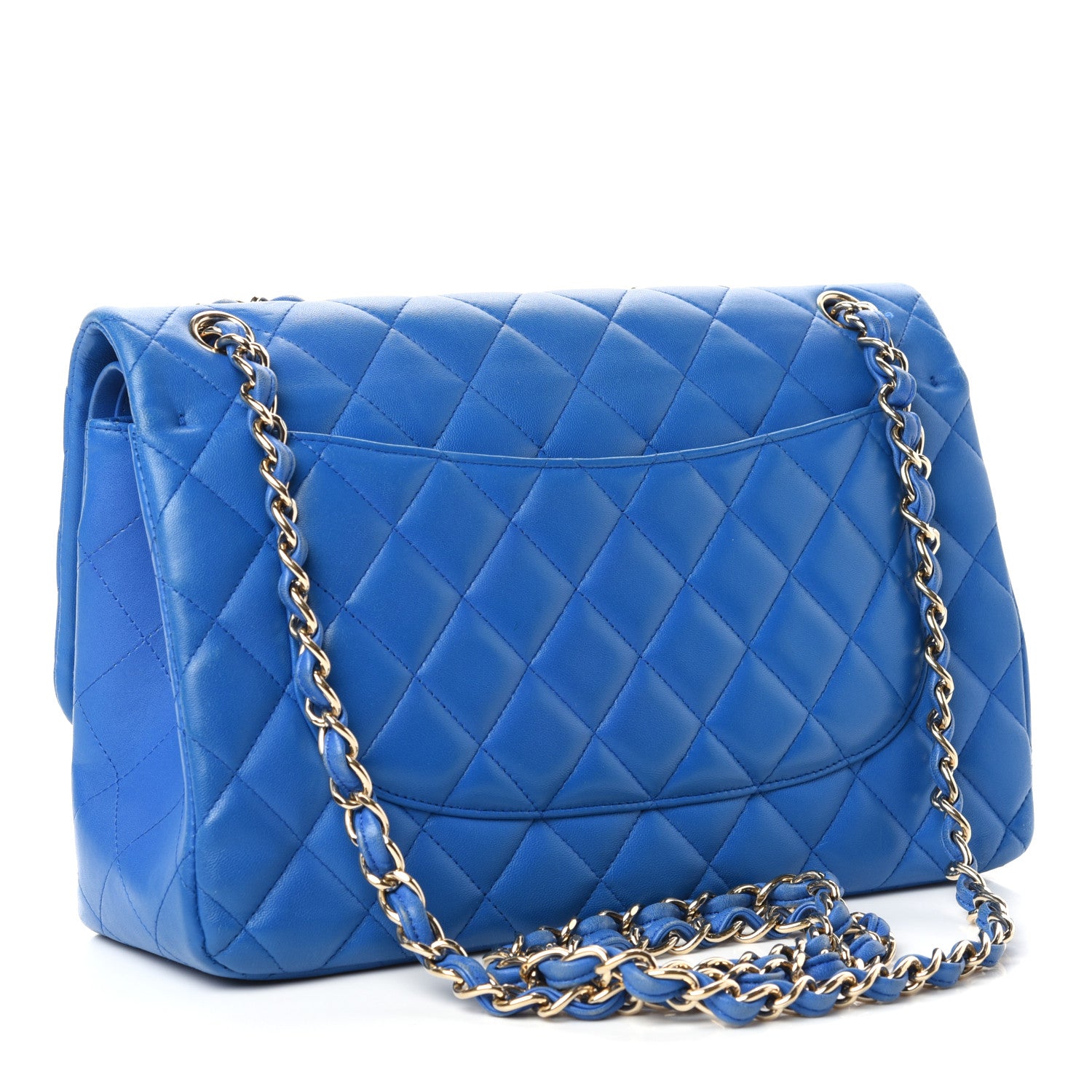 Chanel Lambskin Quilted Jumbo Double Flap Blue 3 of 10