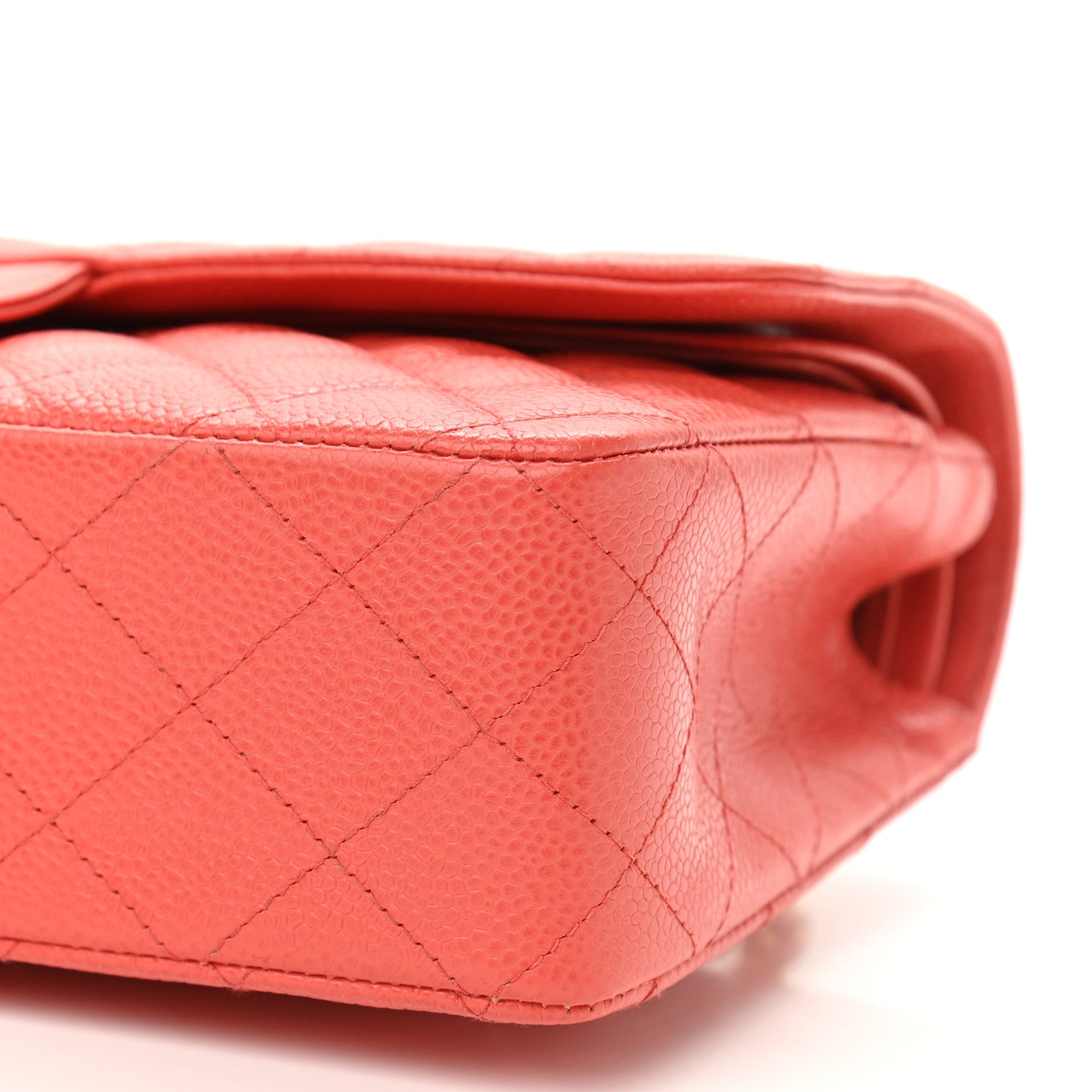 Chanel Caviar Quilted Medium Double Flap Light Red 10 of 12