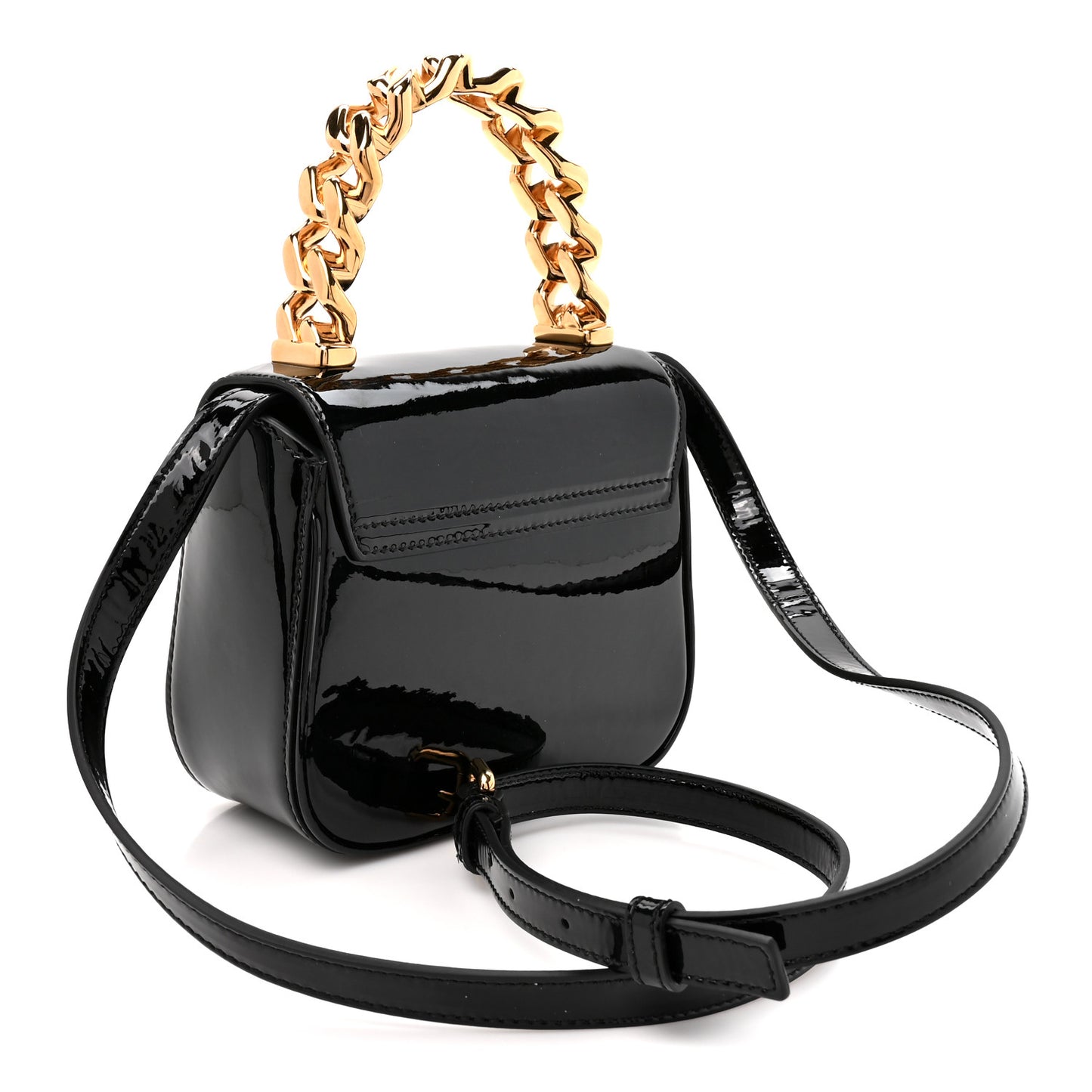 Patent Mini La Medusa Bag Black