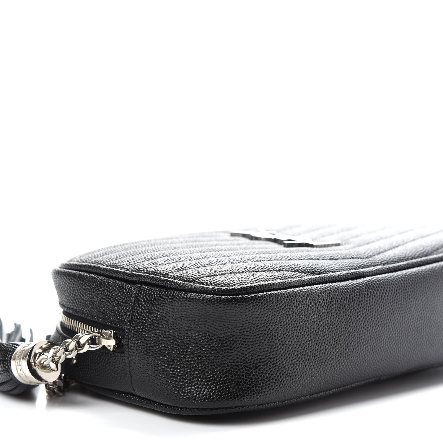 Saint Laurent Grain De Poudre Matelasse Monogram Mini Lou Camera Bag Black 8 of 9