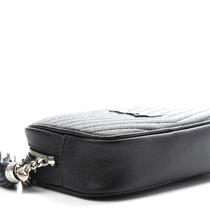 Saint Laurent Grain De Poudre Matelasse Monogram Mini Lou Camera Bag Black 8 of 9