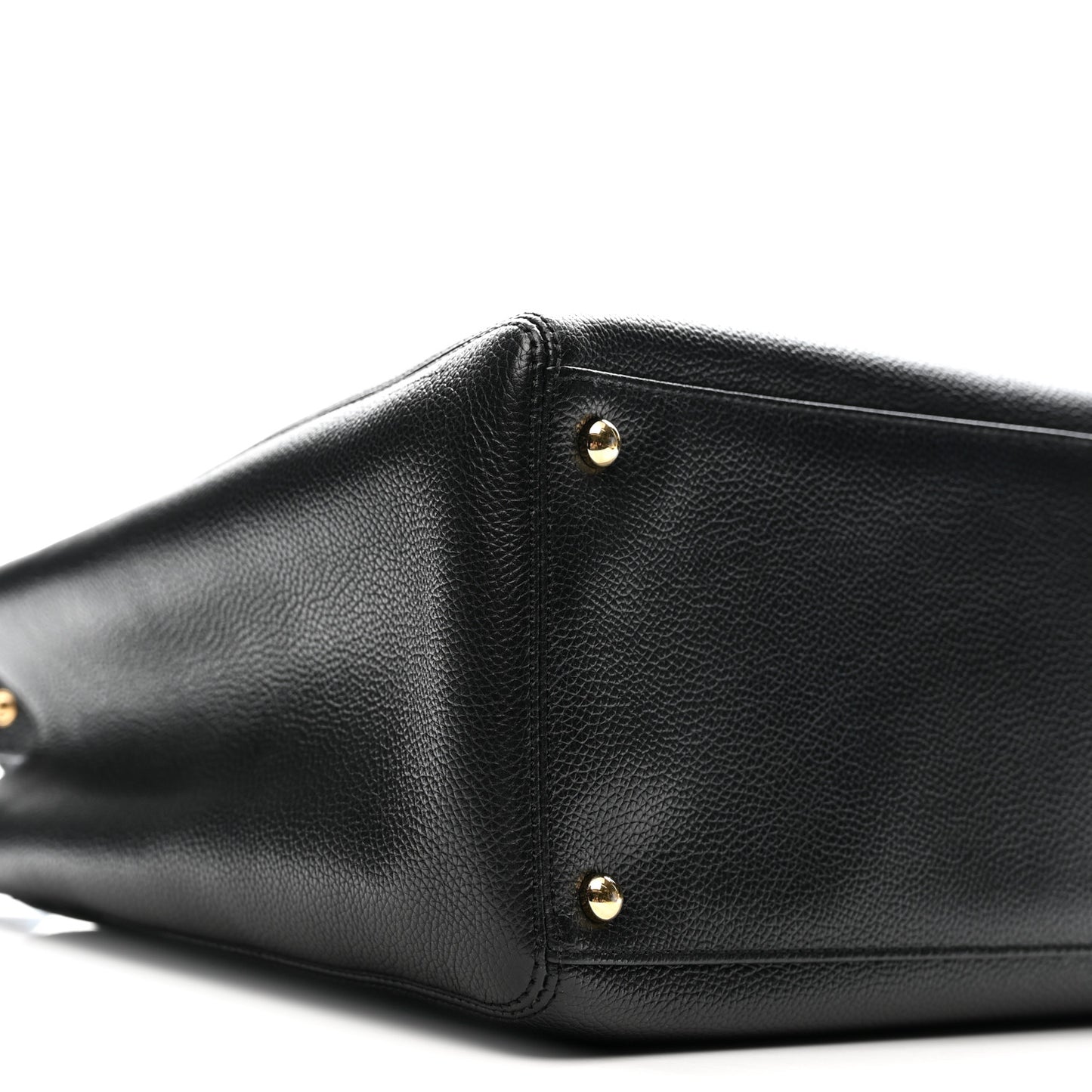 Calfskin Cerf Executive Shopper Tote Black