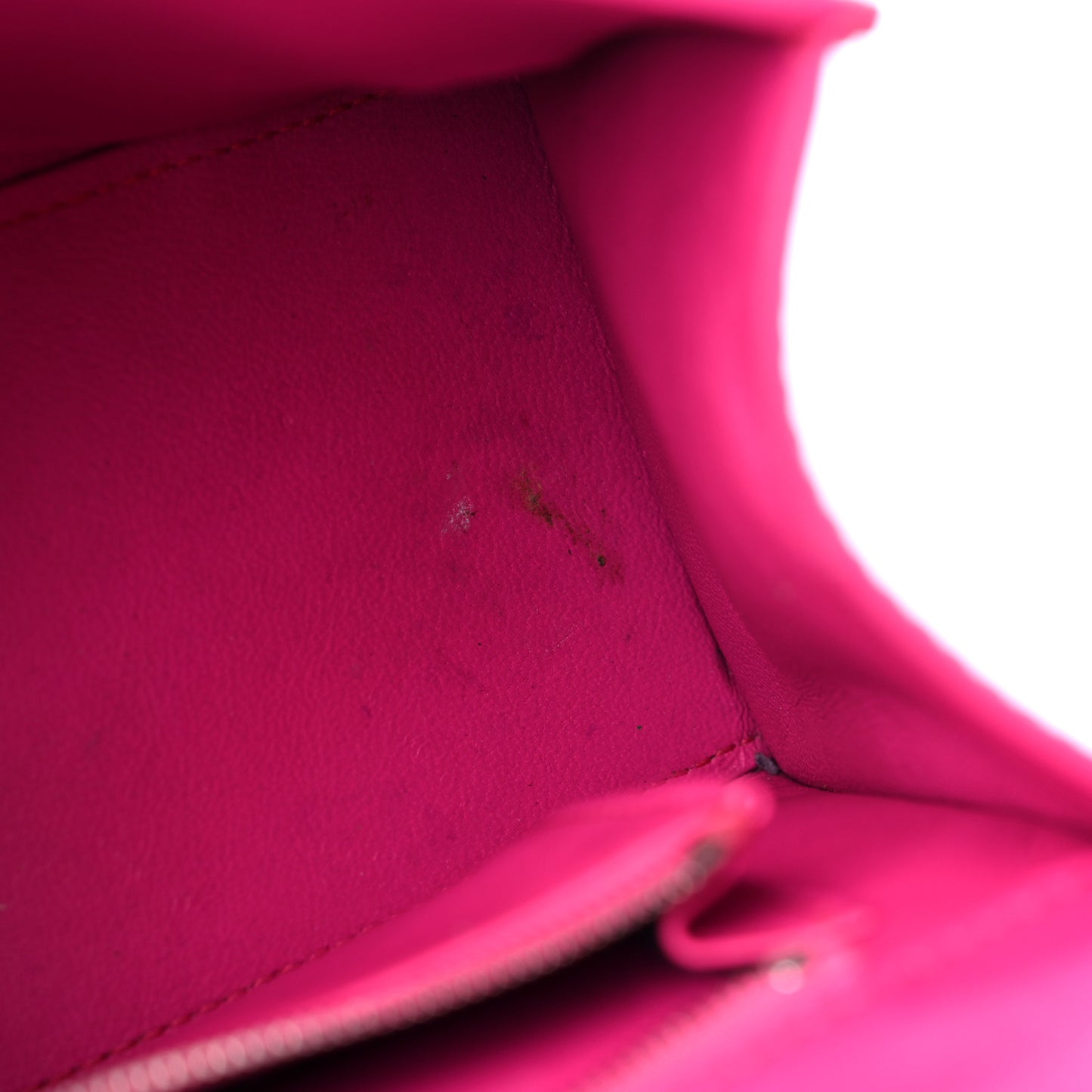 Shiny Box Calfskin Small Hourglass Top Handle Bag Acid Fuchsia