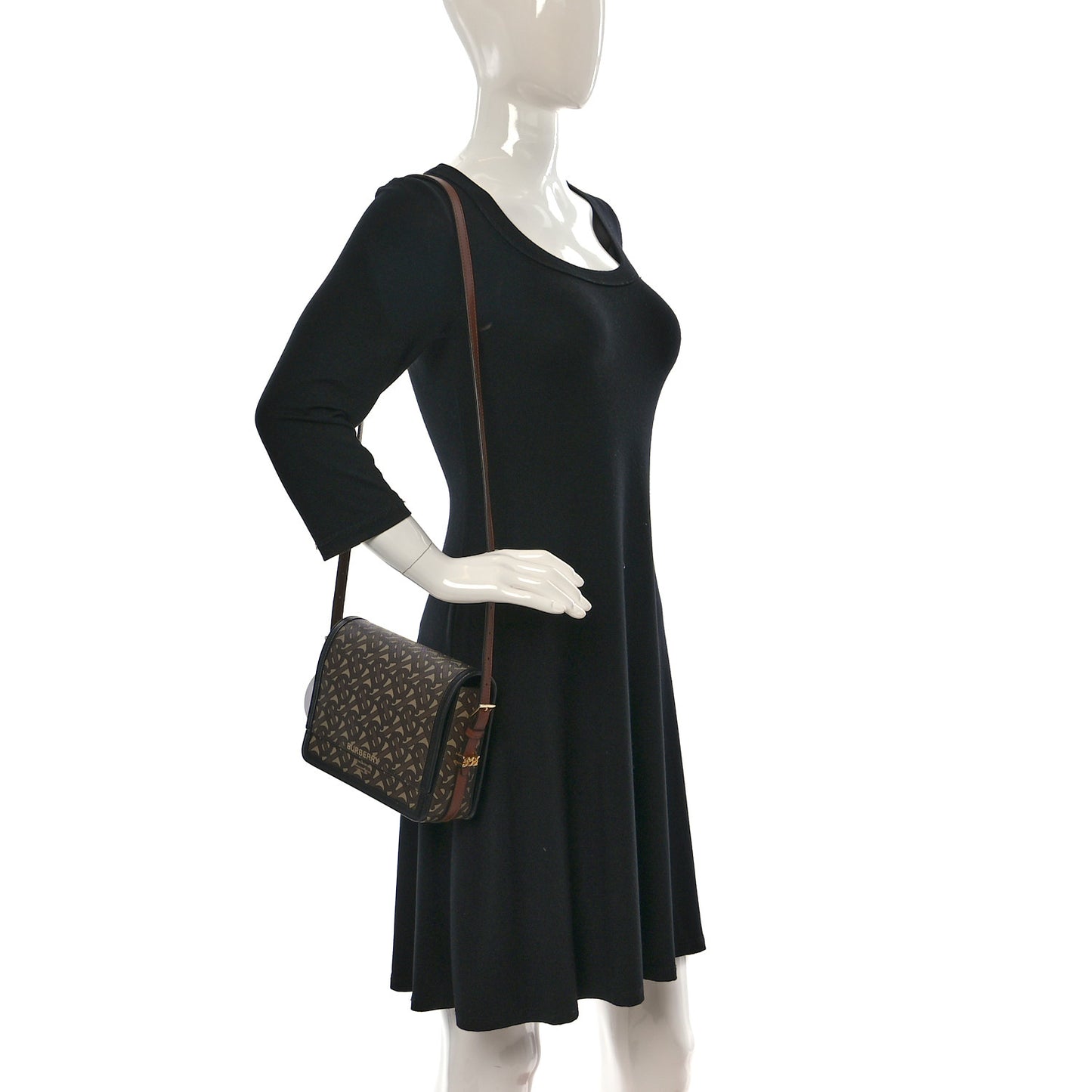 E-Canvas Monogram Small Grace Bag Bridle Brown