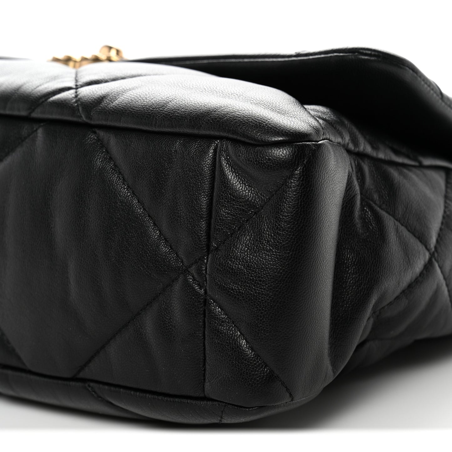 Goatskin Quilted Large Chanel 19 Flap Black