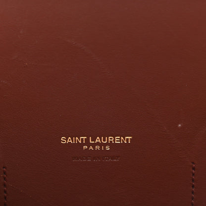 Saint Laurent Calfskin Crocodile Embossed Small Sac de Jour Dark Blood 6 of 13