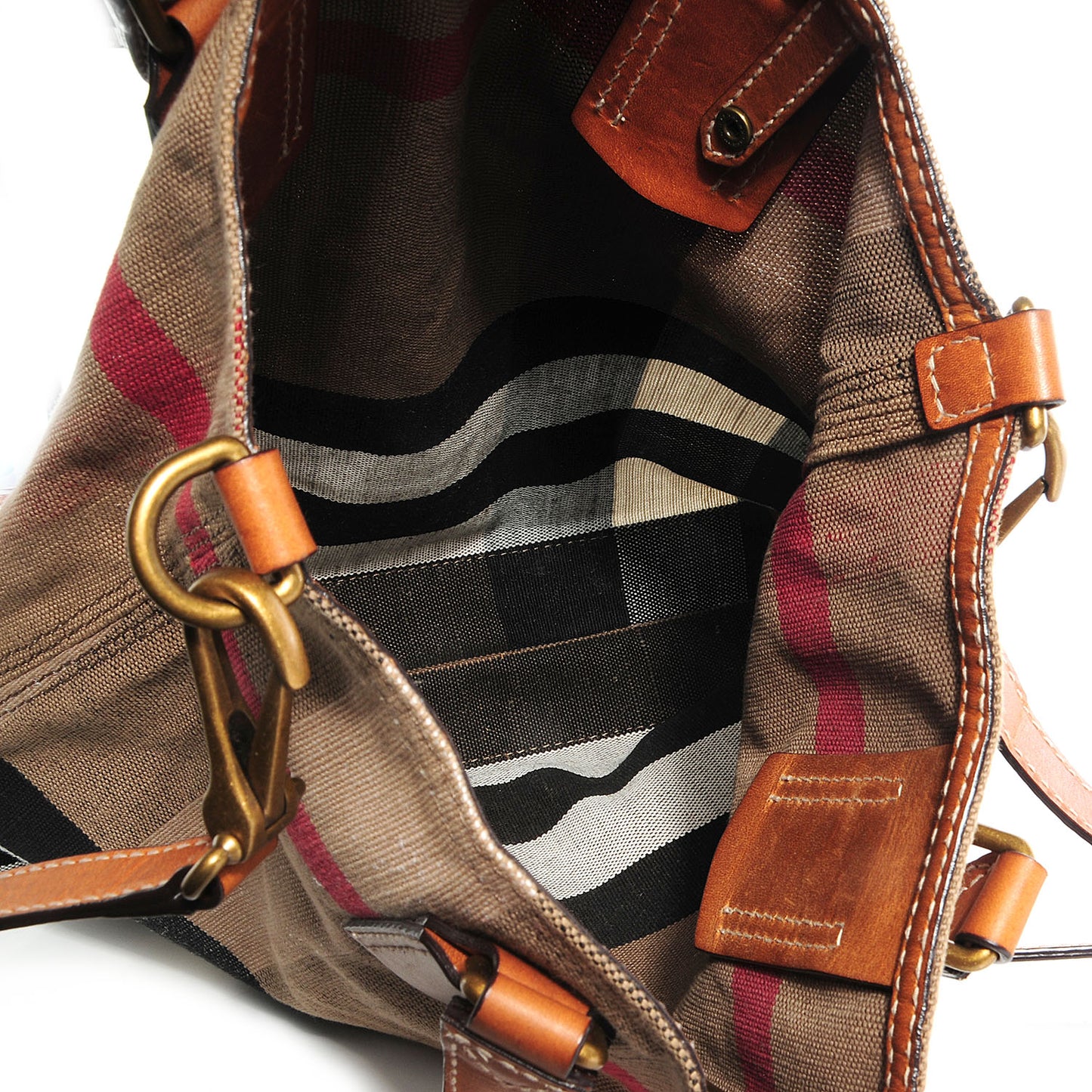 Cotton Canvas Mega Check Medium Tote