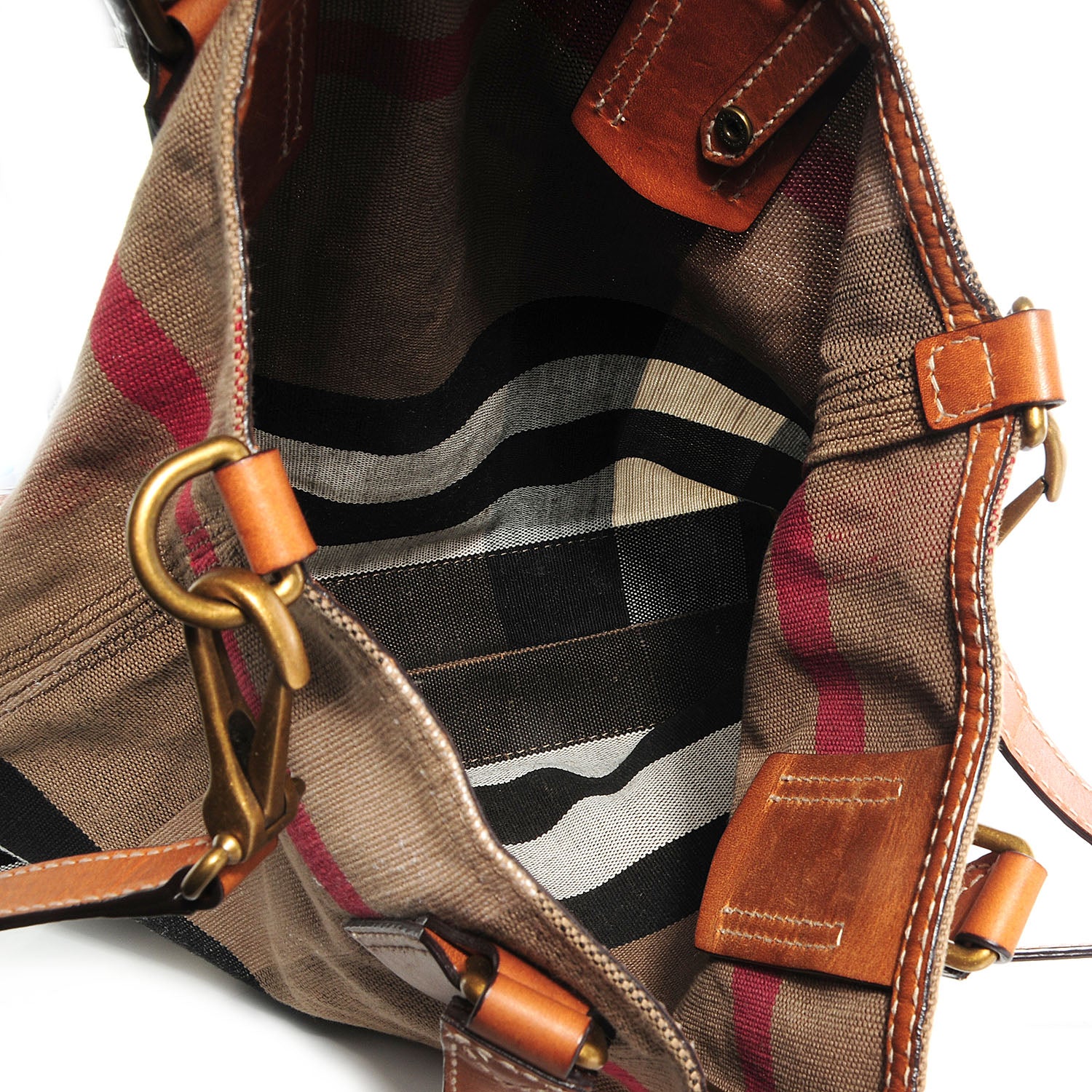 Burberry Cotton Canvas Mega Check Medium Tote 7 of 11