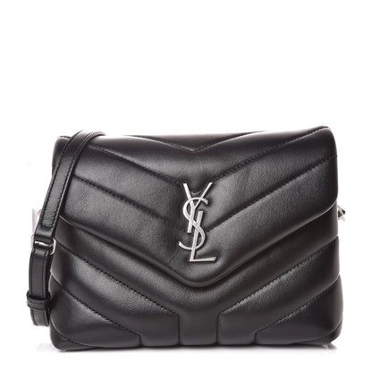 Saint Laurent Calfskin Y Quilted Monogram Toy Loulou Crossbody Bag Black 1 of 11