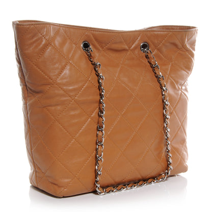 Chanel Calfskin Quilted In the Business North South Tote Light Brown 3 of 8