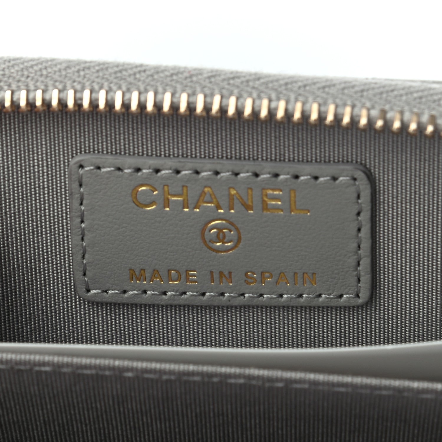 Chanel Lambskin Quilted Chanel 19 Zip Around Coin Purse Wallet Grey 6 of 7