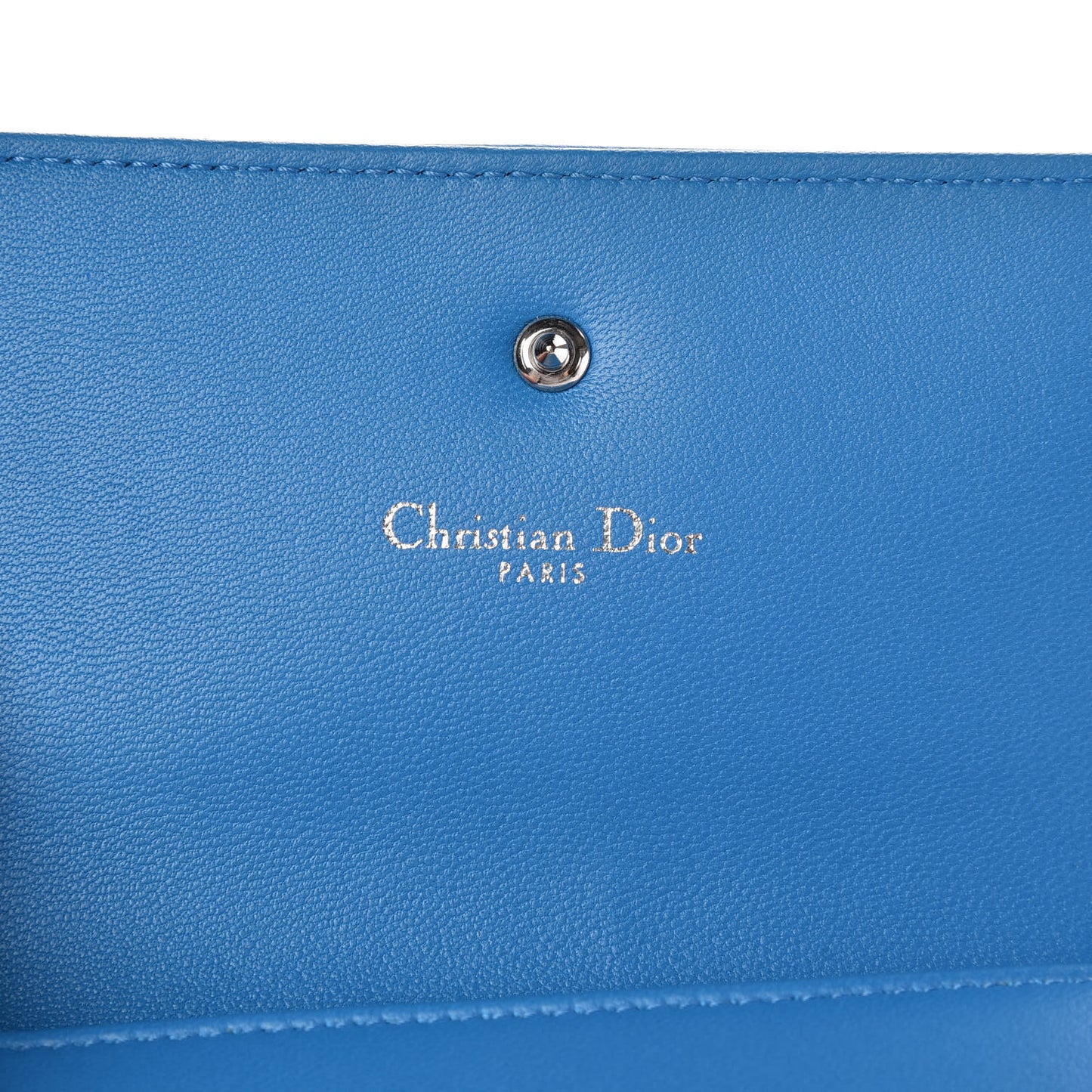 Lambskin Cannage Diorama Elancee Wallet Bleu Nosy