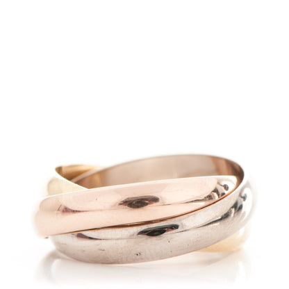 Cartier 18K Pink Yellow White Gold Small Trinity Ring 48 4.5 1 of 5