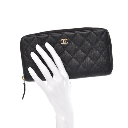 Chanel Caviar Quilted Large Gusset Zip Around Wallet Navy 2 of 14