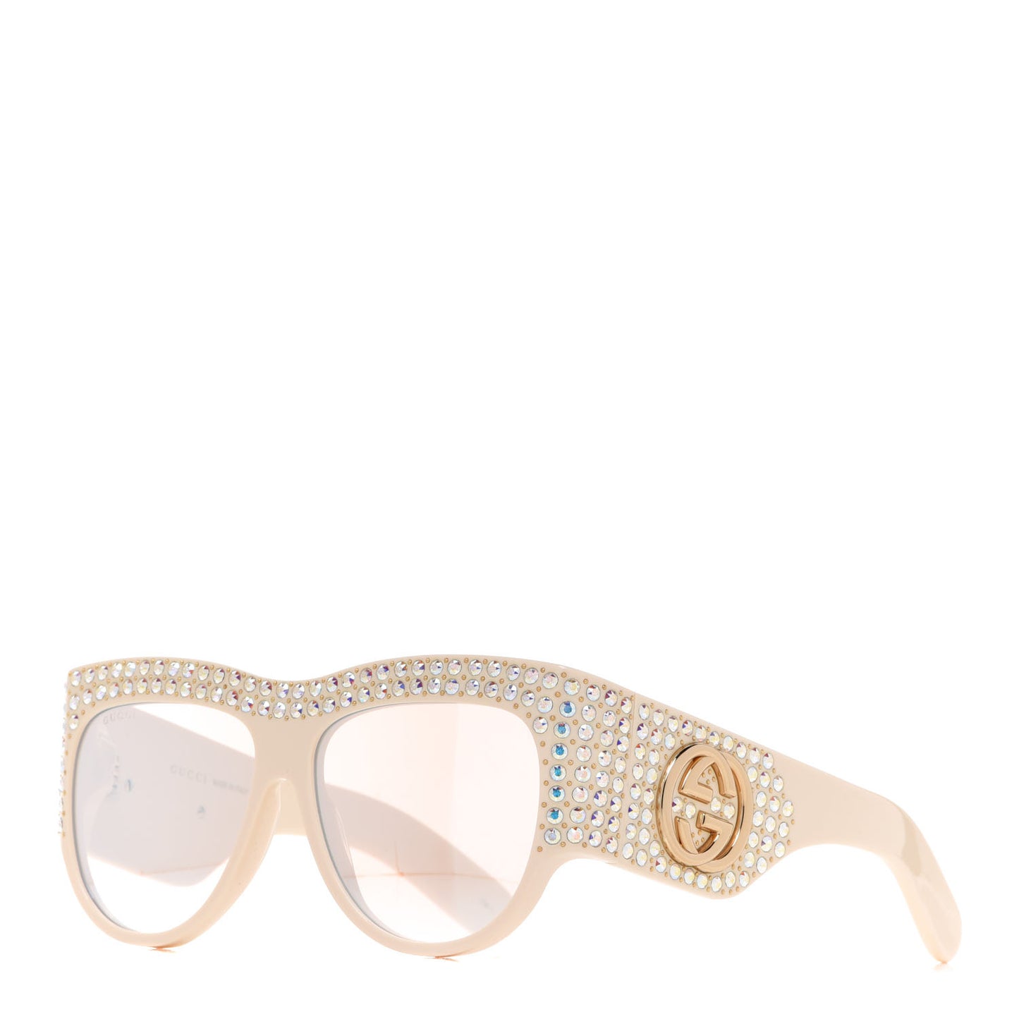 Acetate Crystal Oversize Hollywood Forever Sunglasses GG0144S Ivory