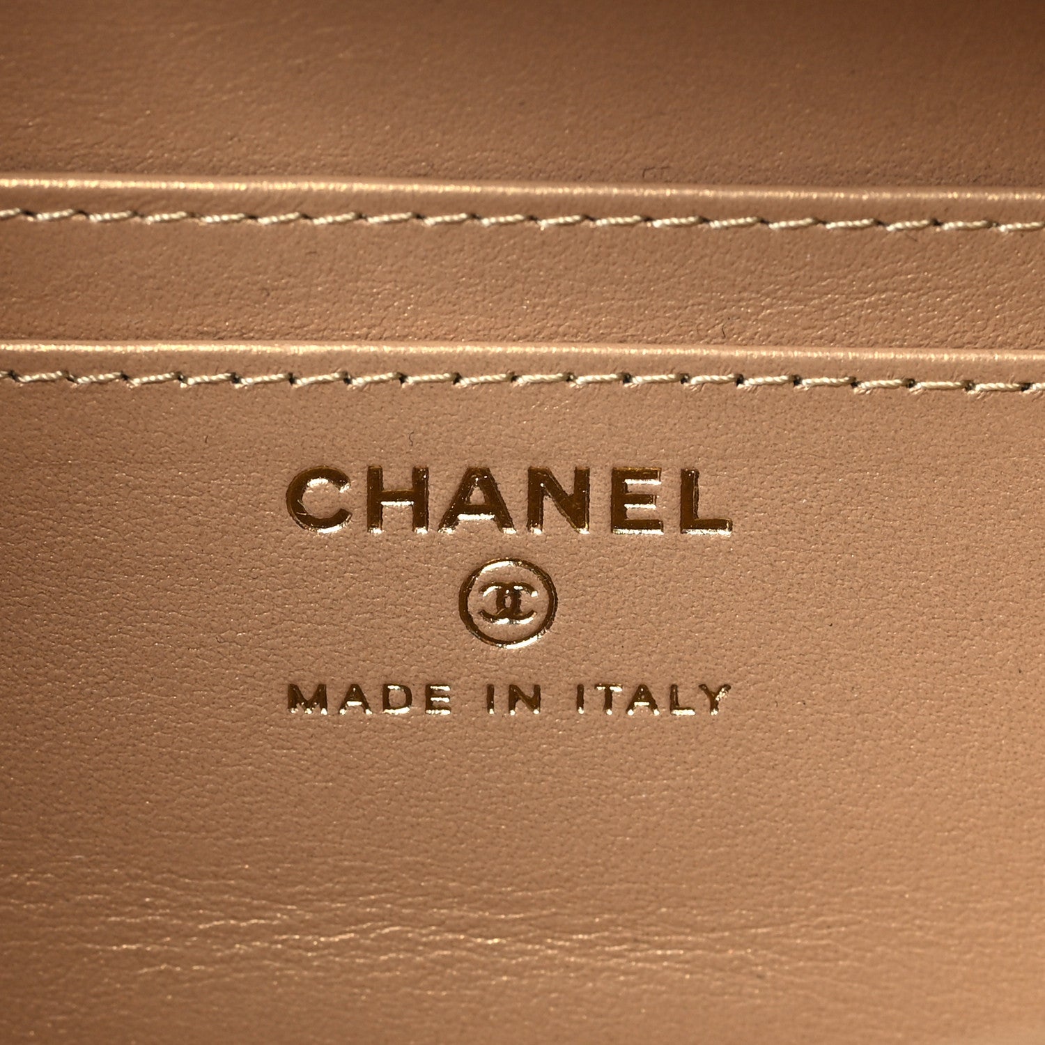 Chanel Lambskin Metal Quilted Mini Vanity Case With Chain Black Gold 6 of 9