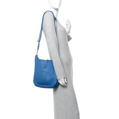 Hermes Taurillon Clemence Amazone Evelyne III PM Mykonos White 2 of 12