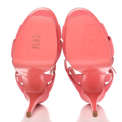 Saint Laurent Grained Calfskin Tribute 105 Platform Sandals 38.5 Rose Clair 5 of 11
