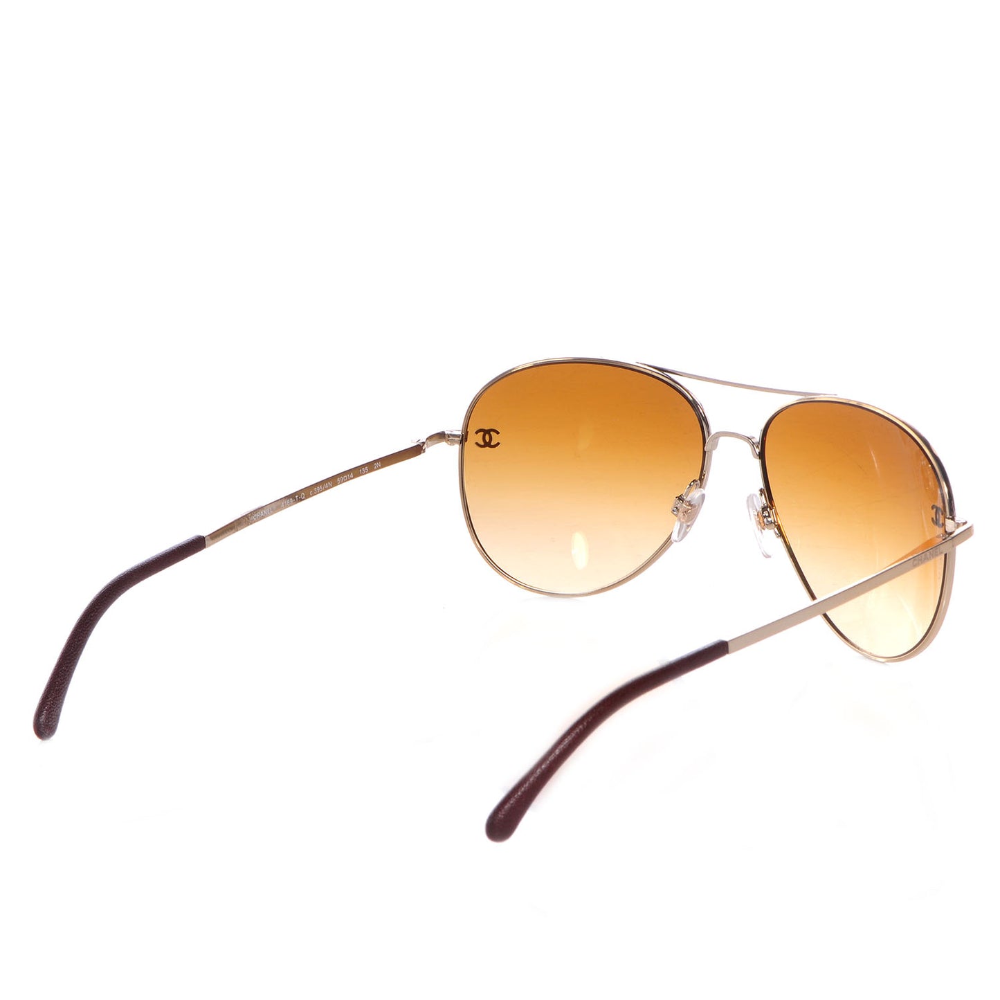 Titanium Lambskin CC Aviator Sunglasses 4189-T-Q Gold