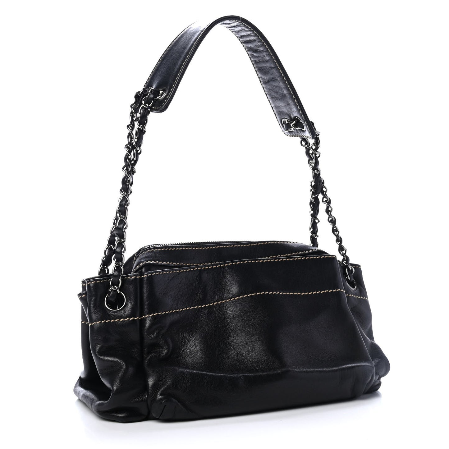 Lambskin Rock and Chic Shoulder Bag Black