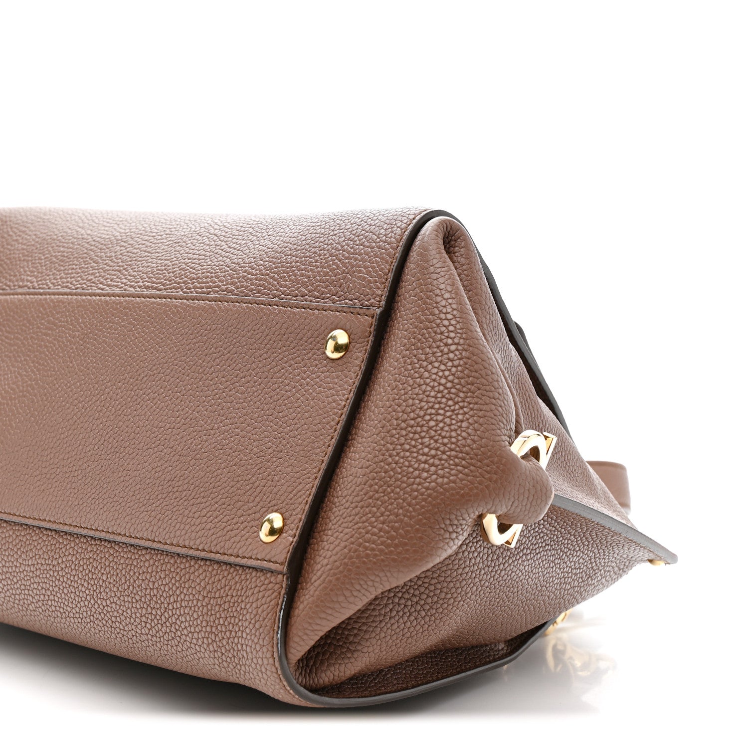 Salvatore Ferragamo Grained Calfskin Sofia Satchel Moka 10 of 19
