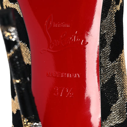 Christian Louboutin Lurex Feline So Kate 120 Pumps 37.5 Black Gold 6 of 8