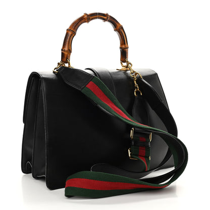 Gucci Moon Calfskin Web Large Dionysus Bamboo Top Handle Bag Black 3 of 15