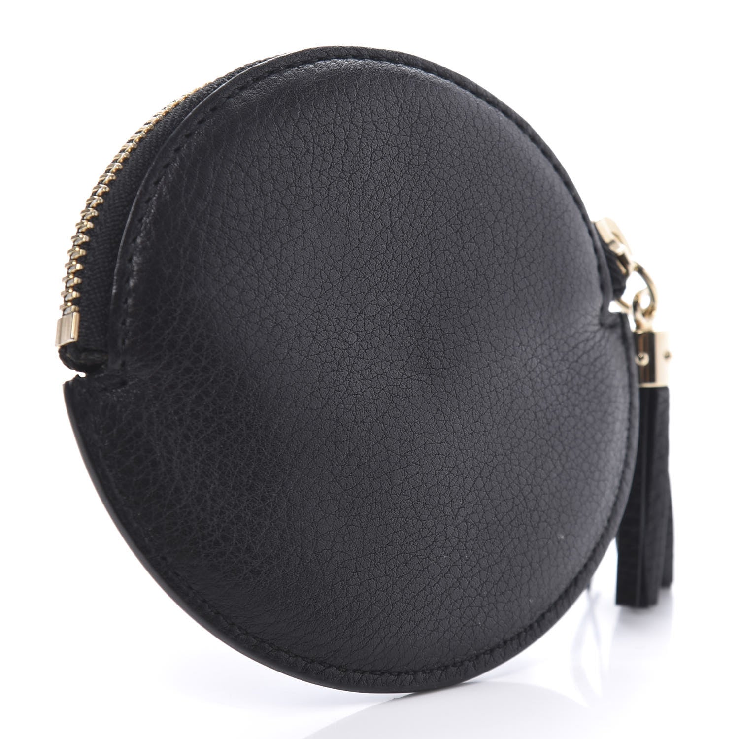 Gucci Pebbled Calfskin Round Coin Purse Black 3 of 8