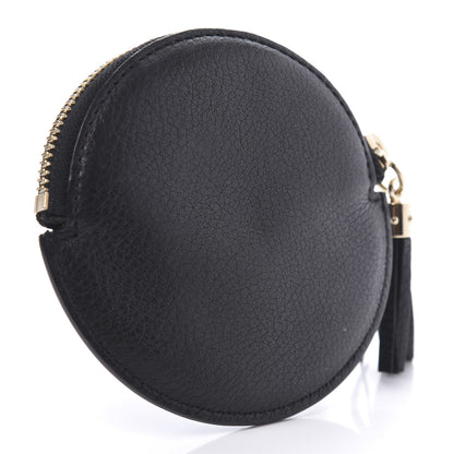 Gucci Pebbled Calfskin Round Coin Purse Black 3 of 8