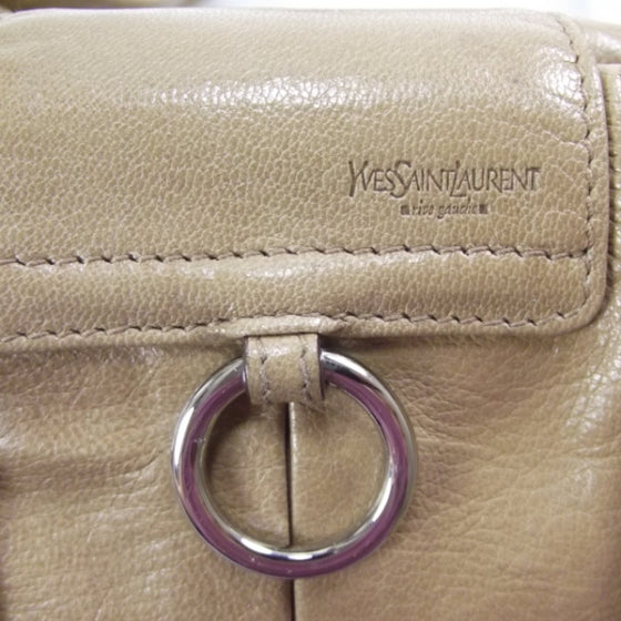 Leather Dali Lips Shoulder Bag Beige