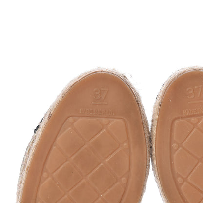 Chanel Linen CC Espadrilles 37 Beige Black 8 of 12