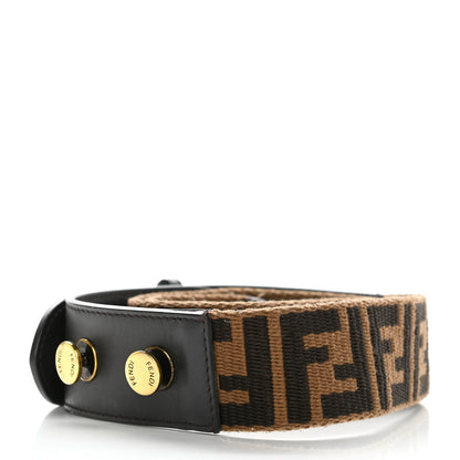 Fendi Ribbon Vitello Century FF 1974 Flat Studded Strap You Fango Marrone Ebano 2 of 5
