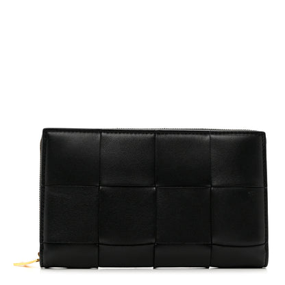Bottega Veneta Nappa Maxi Intrecciato Zip Around Wallet Black 1 of 8