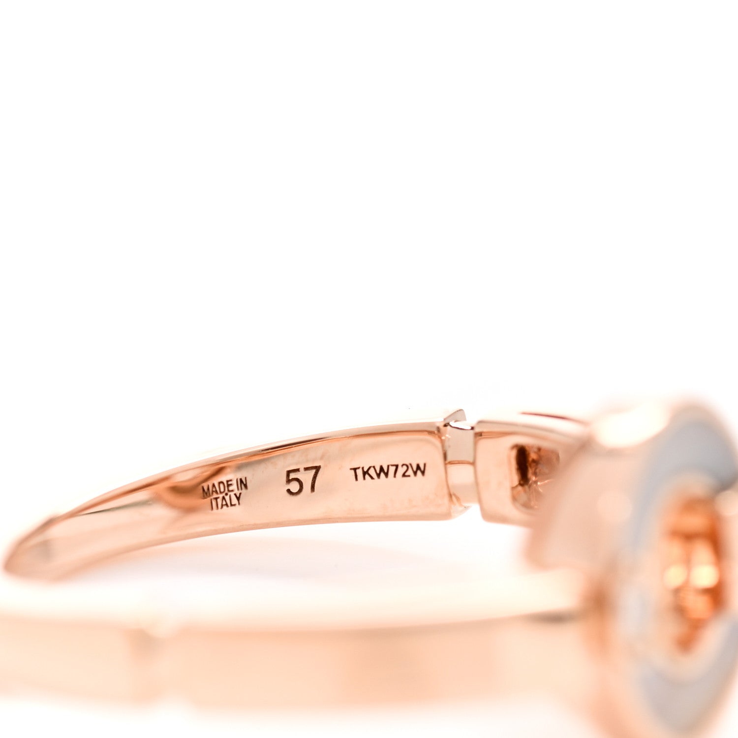 Bulgari 18K Rose Gold Diamond Mother of Pearl BVLGARI BVLGARI Band Ring 57 8 5 of 7