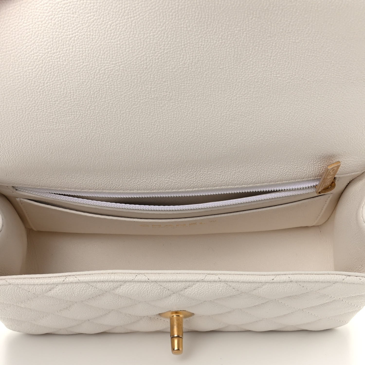 Chanel Caviar Quilted Mini Top Handle Rectangular Flap White 5 of 10