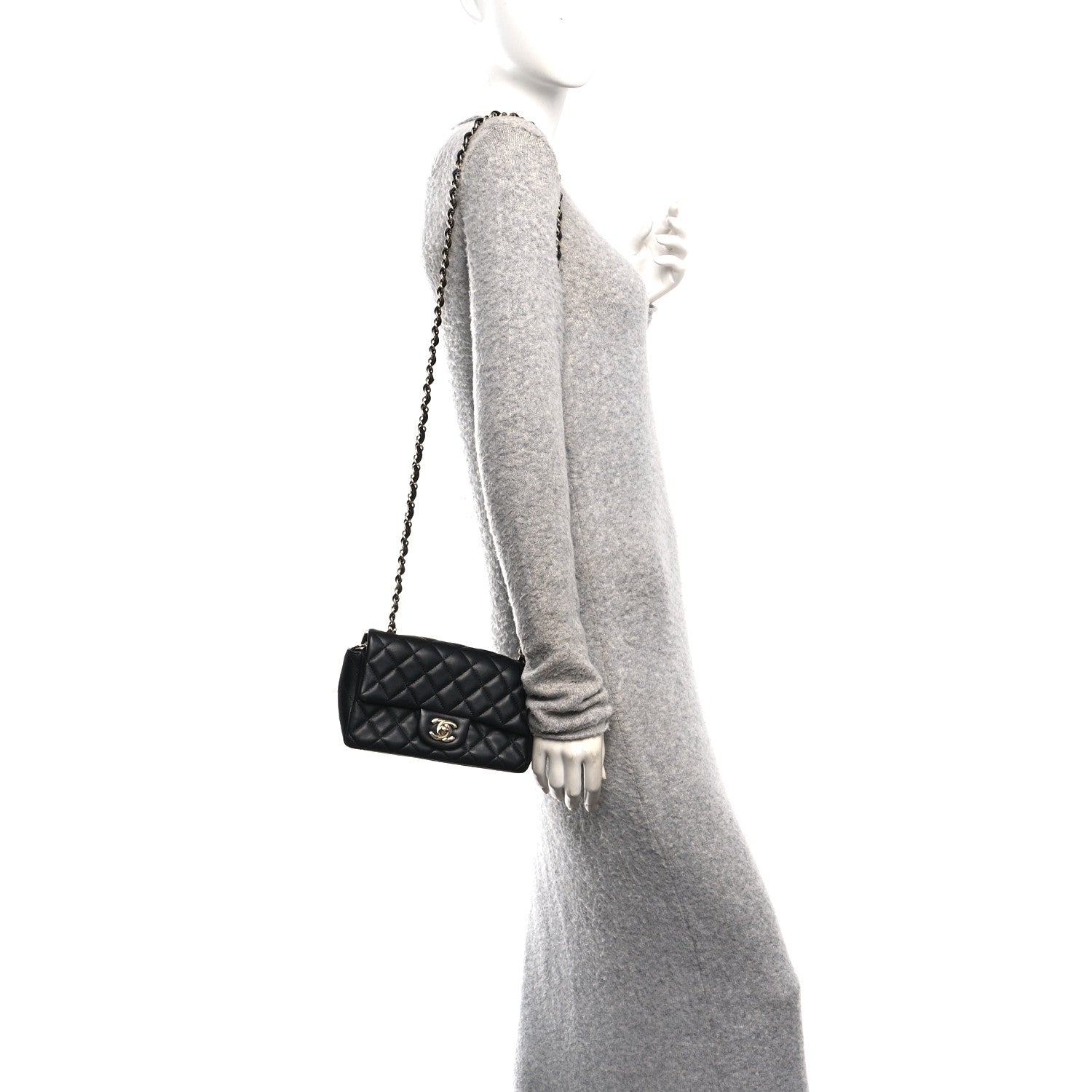Chanel Lambskin Quilted Mini Rectangular Flap Black 2 of 10