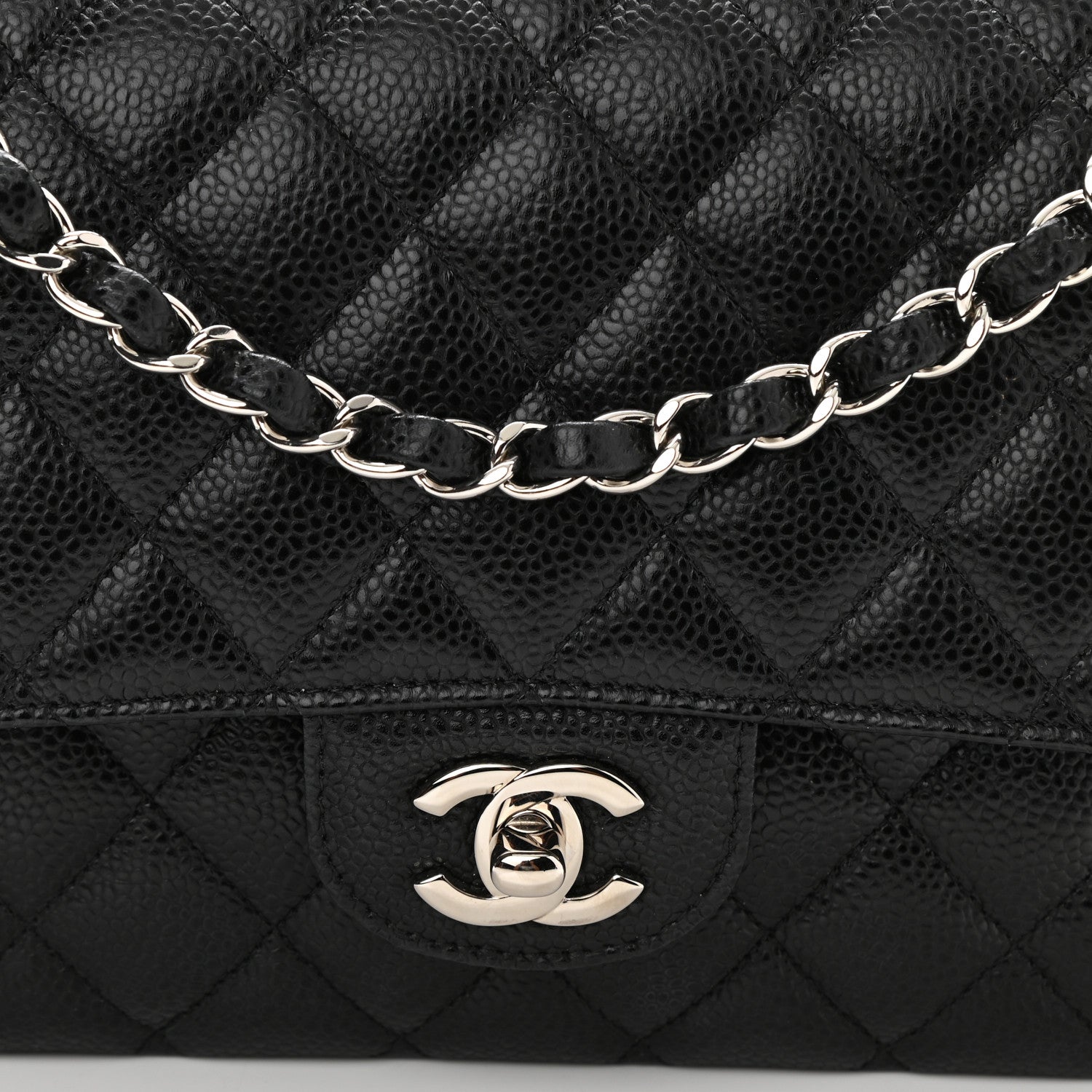 Chanel Caviar Quilted Medium Double Flap Black 8 of 10