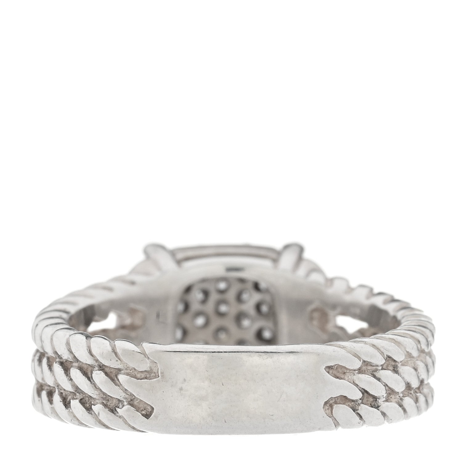 David Yurman Sterling Silver Diamond 10mm Petite Wheaton Ring 51 5.75 4 of 5