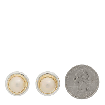 Tiffany Sterling Silver 18K Yellow Gold Pearl Paloma Picasso Earrings 2 of 4