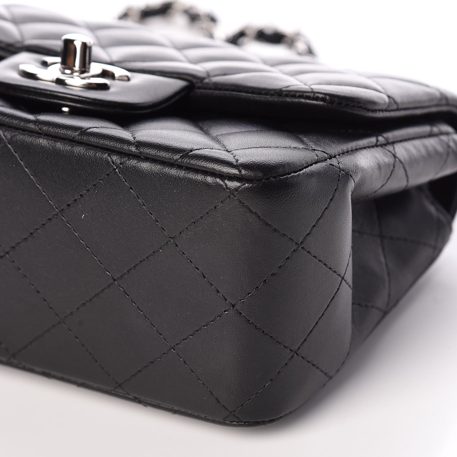 Chanel Lambskin Quilted Mini Square Flap Black 7 of 10
