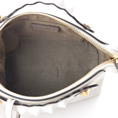 Fendi Vitelloi Dolce Lurex Floral Embroidered Studded Mini By The Way Boston Bag White 5 of 8