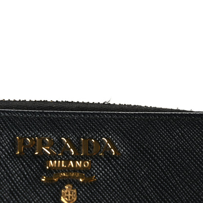 Prada Saffiano Metal Zip Around Key Holder Black 7 of 7