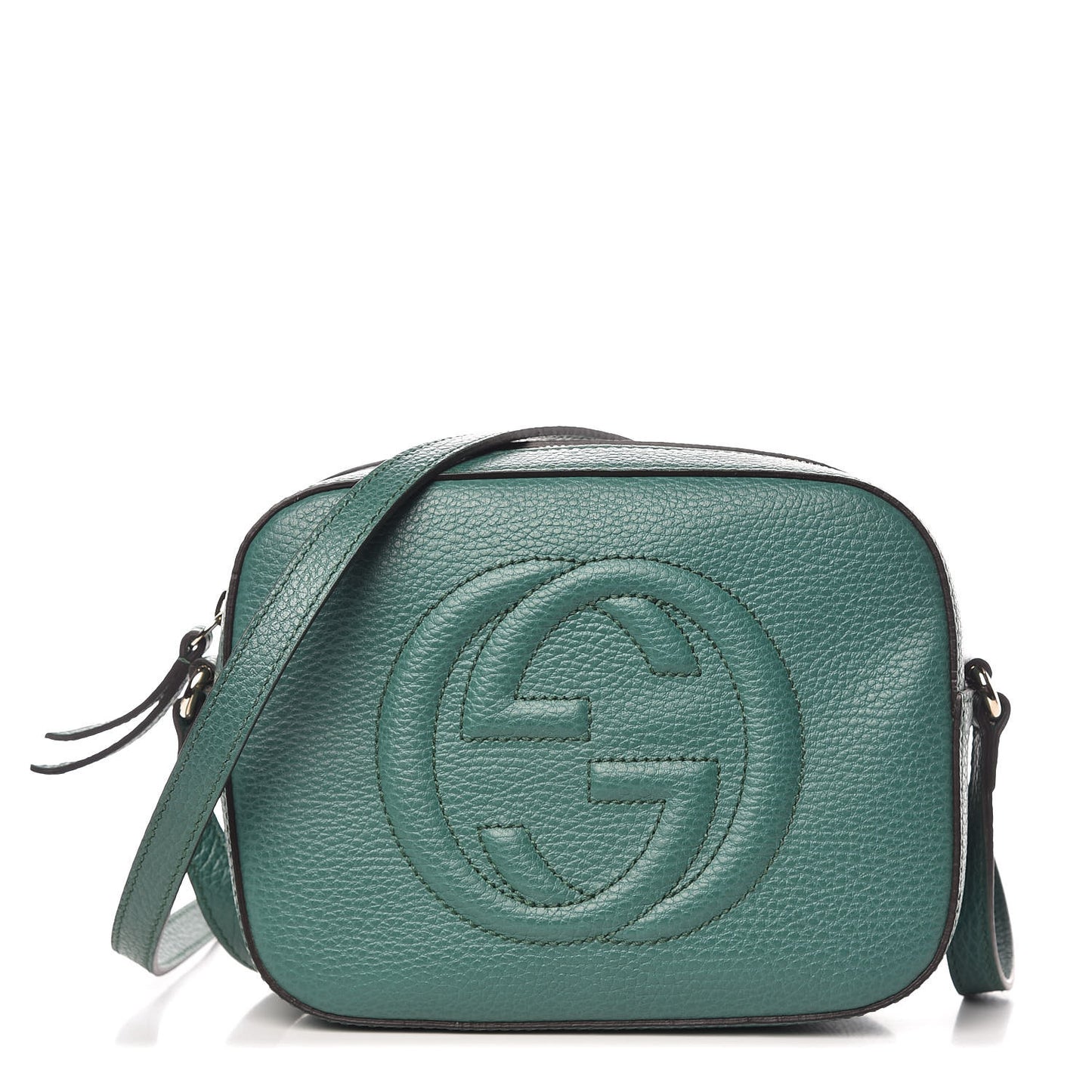 Pebbled Calfskin Small Soho Disco Bag Emerald Green