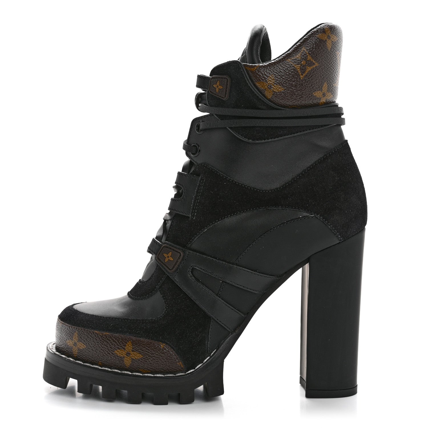 Louis Vuitton Suede Calfskin Monogram Star Trail Ankle Boots 39 Black 1 of 9