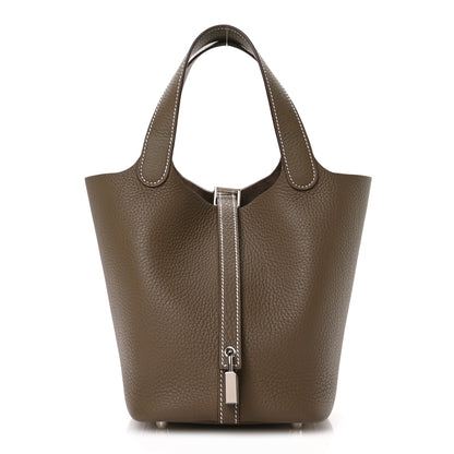 Hermes Taurillon Clemence Picotin Lock 18 PM Etoupe 1 of 13