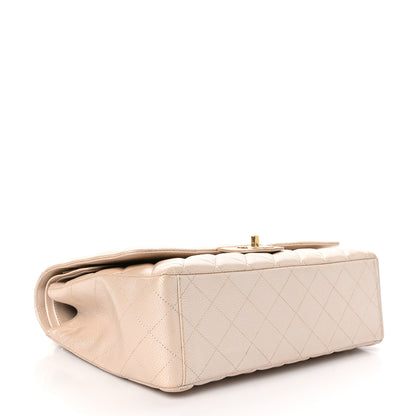 Chanel Iridescent Caviar Quilted Maxi Double Flap Beige 4 of 10